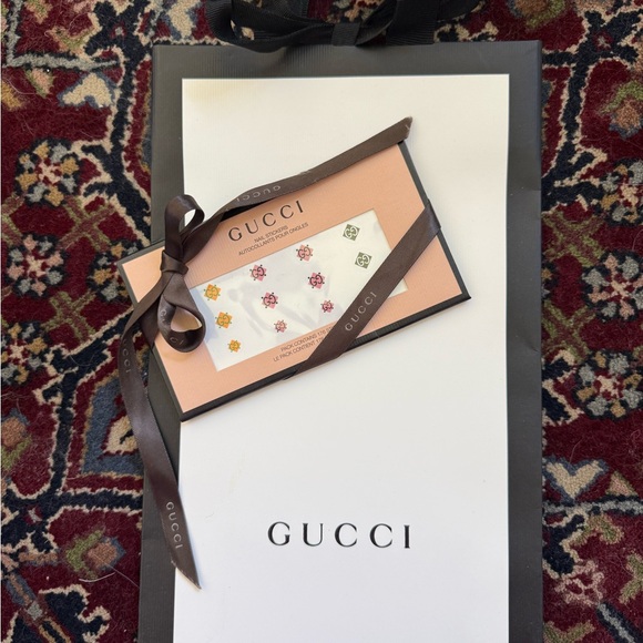 Gucci Other - Gucci Nail Stickers Gift Bag & Ribbon Set